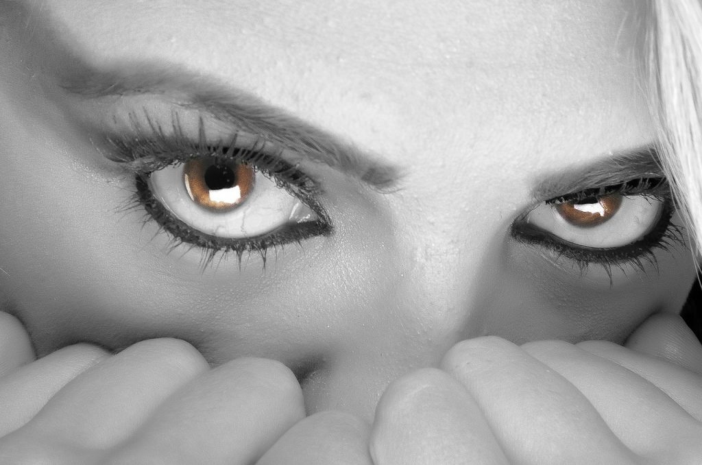 eyes, fear, female