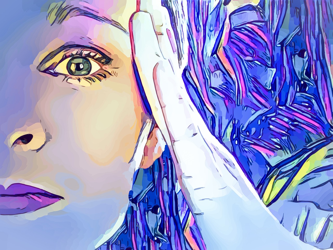 woman, cartoon, female