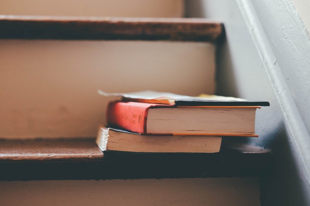 books, stairs, reading